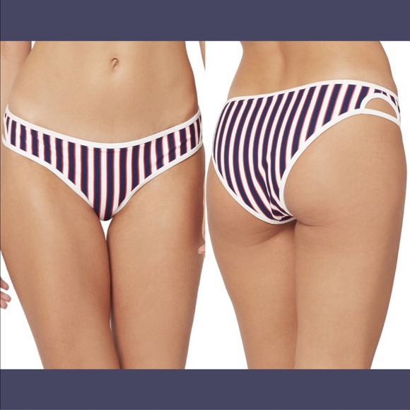 NWT $88 L Space Lay It On‎ Line Rachel Bikini Bottom in Blue/Red [SZ XS ] - Picture 1 of 8